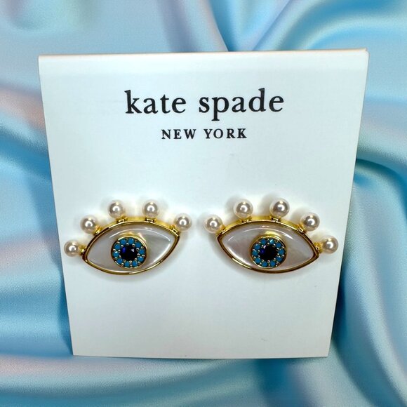 Kate Spade New York Gold-Tone Mixed Stone Evil Eye Earrings - Picture 1 of 1